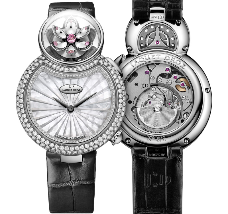 Newly-designed White Gold Cases Jaquet Droz Lady 8 Flower Fake Watches